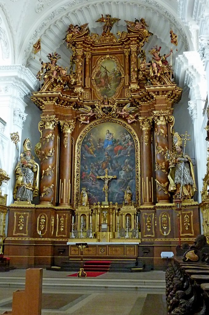 Obermarchtal, der Hochaltar der 1701 erbauten Klosterkirche, Aug.2012