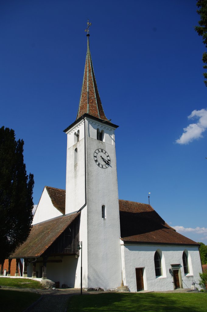 Oberwil bei Bren, Ref. Kirche St. Maria, Sptgotischer Chor von 1507, Schiff neu 
erbaut 1604 (18.04.2011)