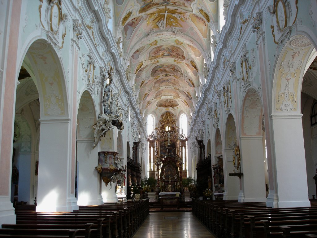 Ochsenhausen, ehem.Klosterkirche St.Georg, wurde ab 1660 barockisiert, heute kath.Pfarrkirche, besitzt eine historische Gabler-Orgel, Sept.2006