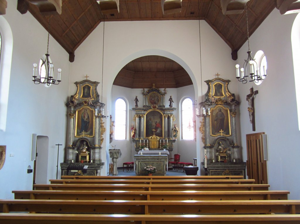 Oeschgen, neubarocke Ausstattung der St. Kosmas und Damian Kirche, Bezirk Laufenburg (21.07.2012)