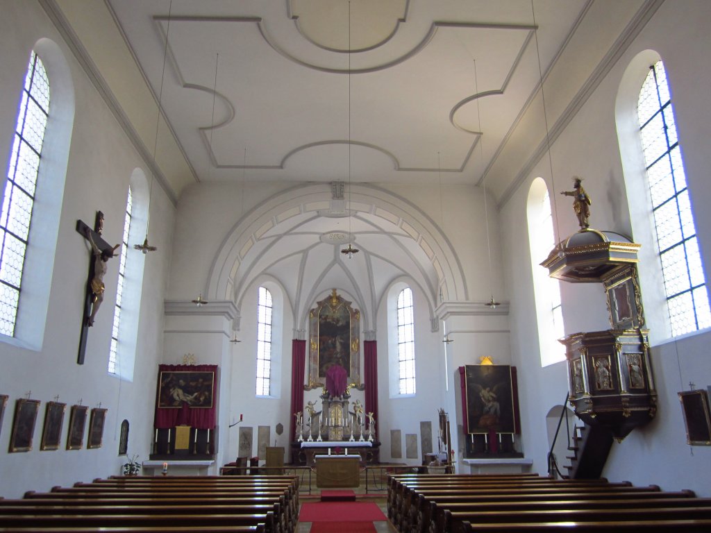 Offingen, St. Georg Kirche, Rokoko Hauptaltar im Chor (26.03.2012) 