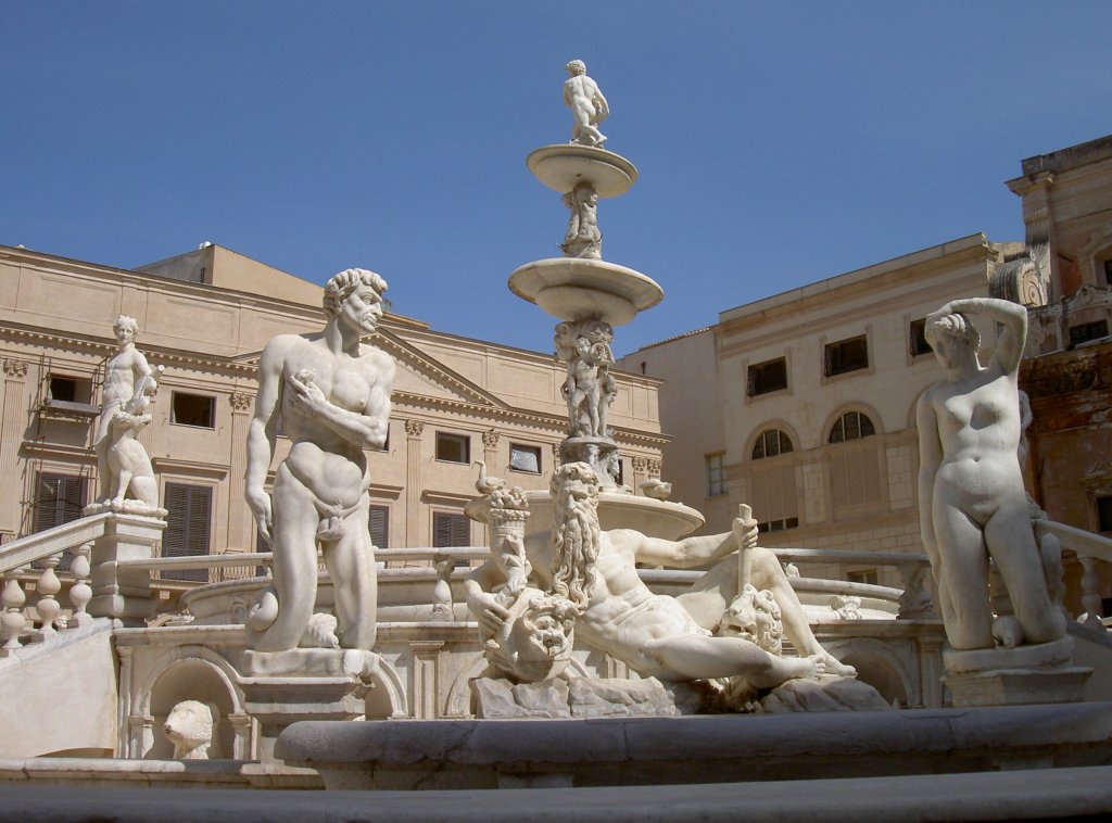 Palermo, Brunnen Fontana Pretoria (15.03.2009)