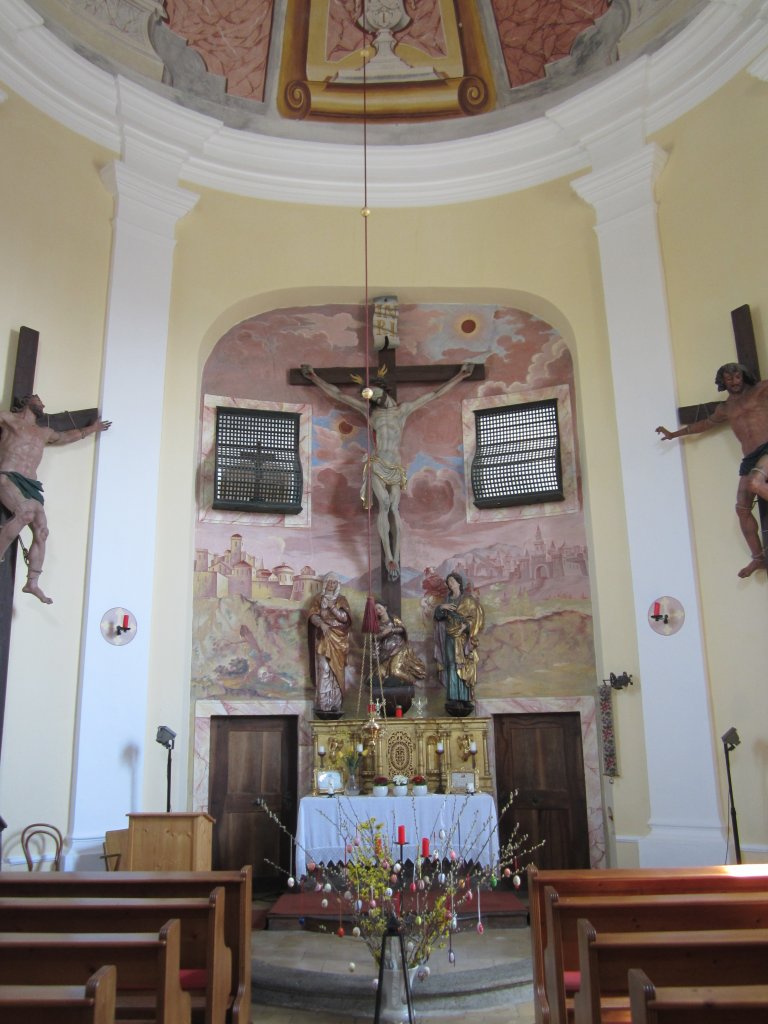 Perg, elipsenfrmiger Innenraum der Kalvarienbergkapelle (21.04.2013)