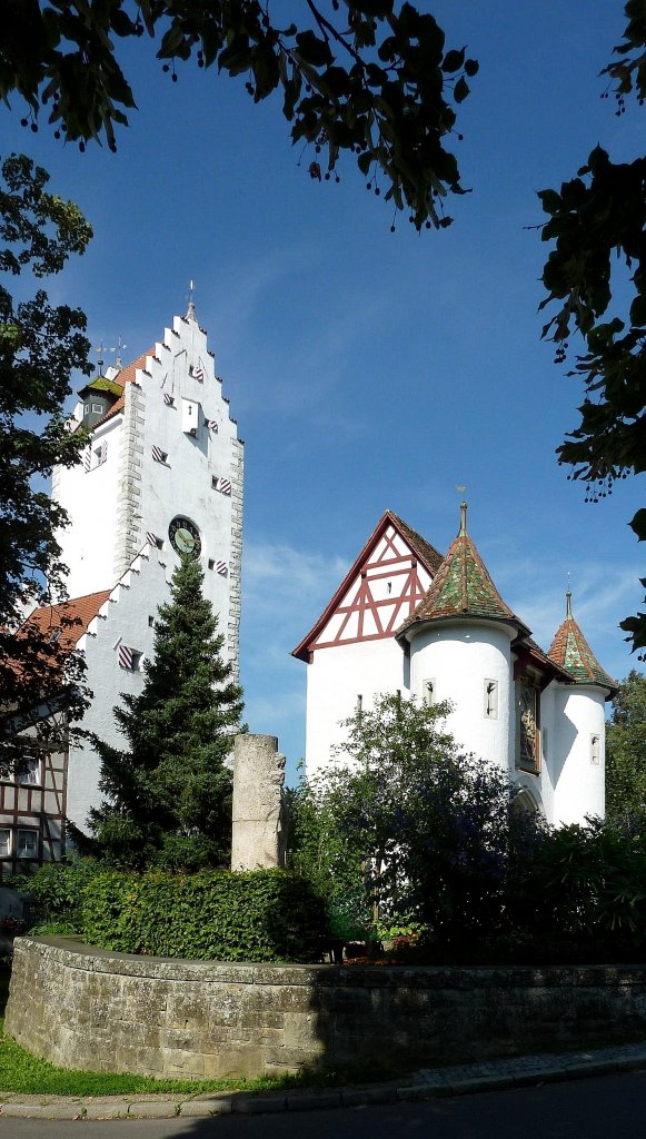 Pfullendorf, das Obere Tor, einzig erhaltenes Stadttor der ehemaligen Befestigung, Aug.2012