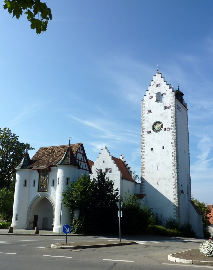 Pfullendorf, das Obere Tor, Teil der Stadtbefestigung von 1505, Aug.2012