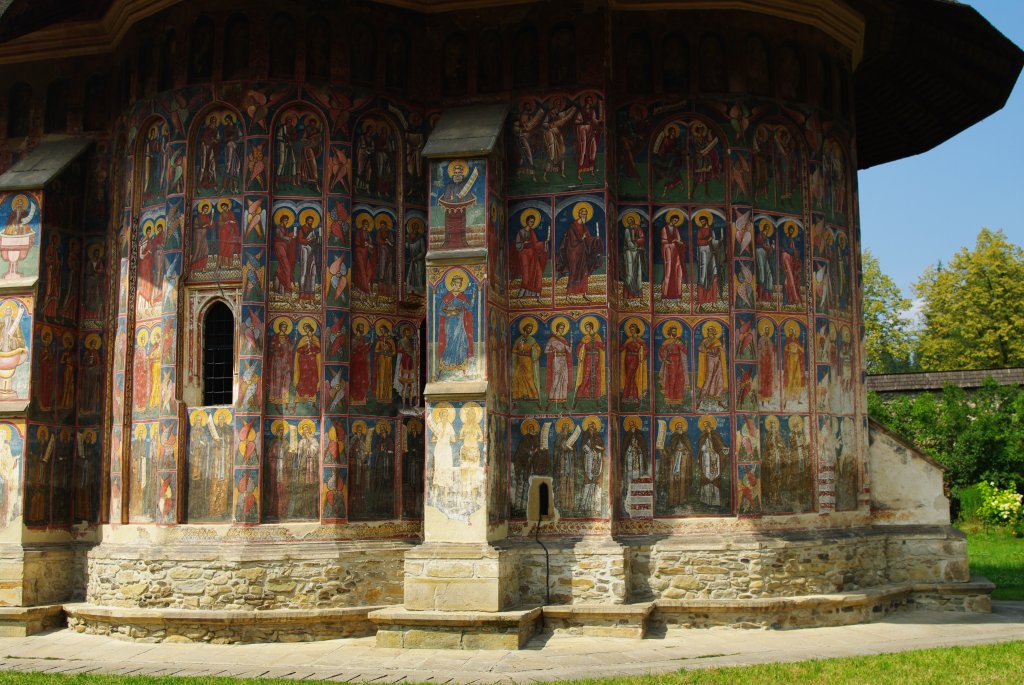 Piatra Neamt, Fresken an der Klosterkirche Moldovita  (04.08.2009)