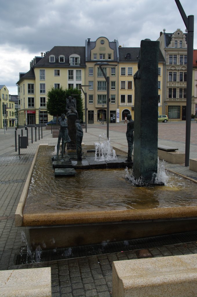 Plauen, Altmarkt mit Knig Albert Brunnen (24.07.2011)