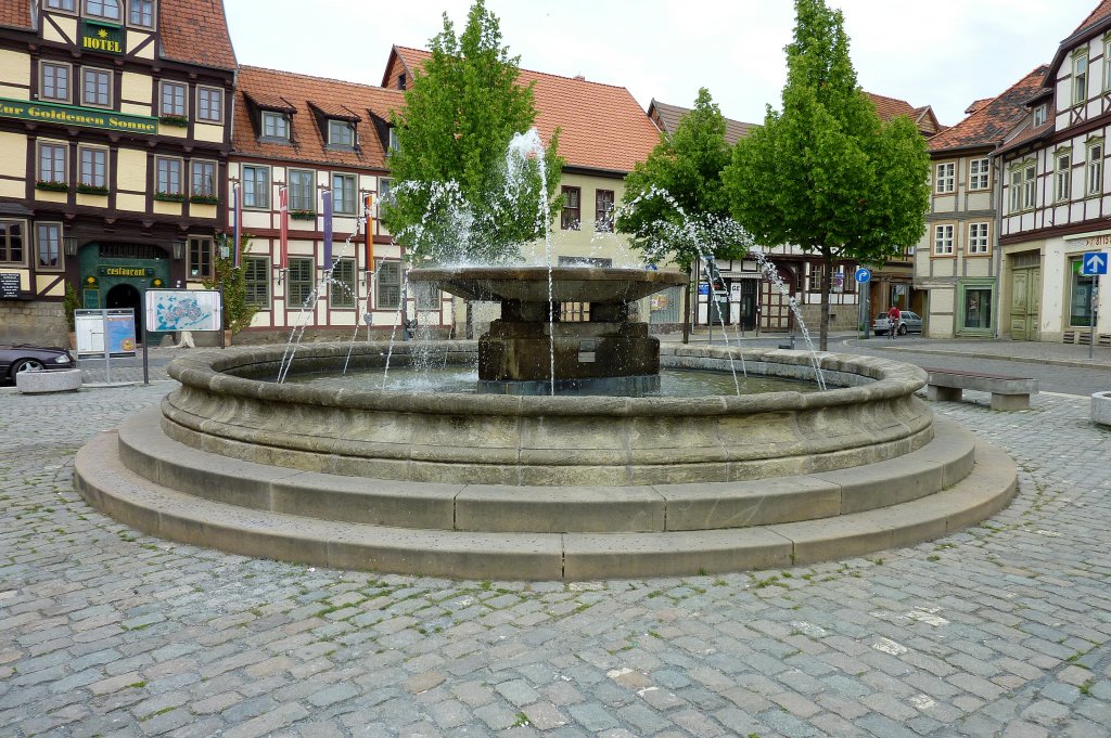 Quedlinburg, der Mathildenbrunnen, seit 1994 UNESCO-Welterbe, Mai 2012