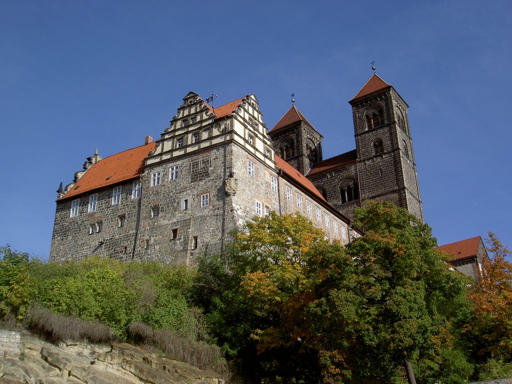 Quedlinburg, Schloss und Stiftskirche St. Servatius, erbaut 1129 (30.09.2012)