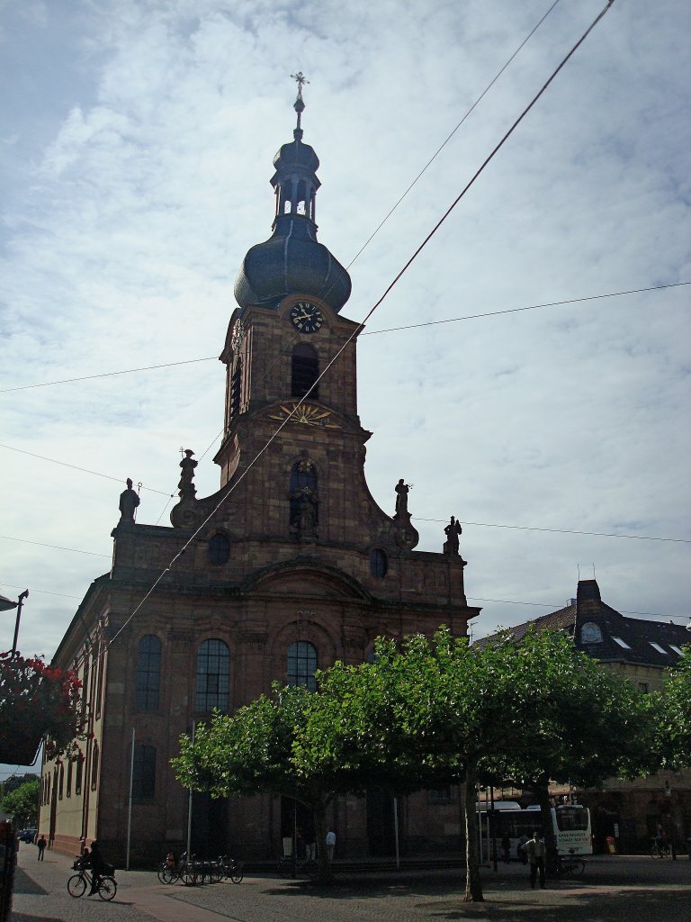 Rastatt in Baden, kath.Stadtkirche St.Alexander, eingeweiht 1764, erbaut vom Markgrflichen Baumeister Joh.Peter Rohrer, Aug.2010