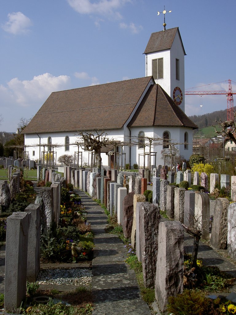 Ref. Kirche von Mriken, erbaut um 1200, neu erbaut 1949, Bezirk Lenzburg (23.05.2012)