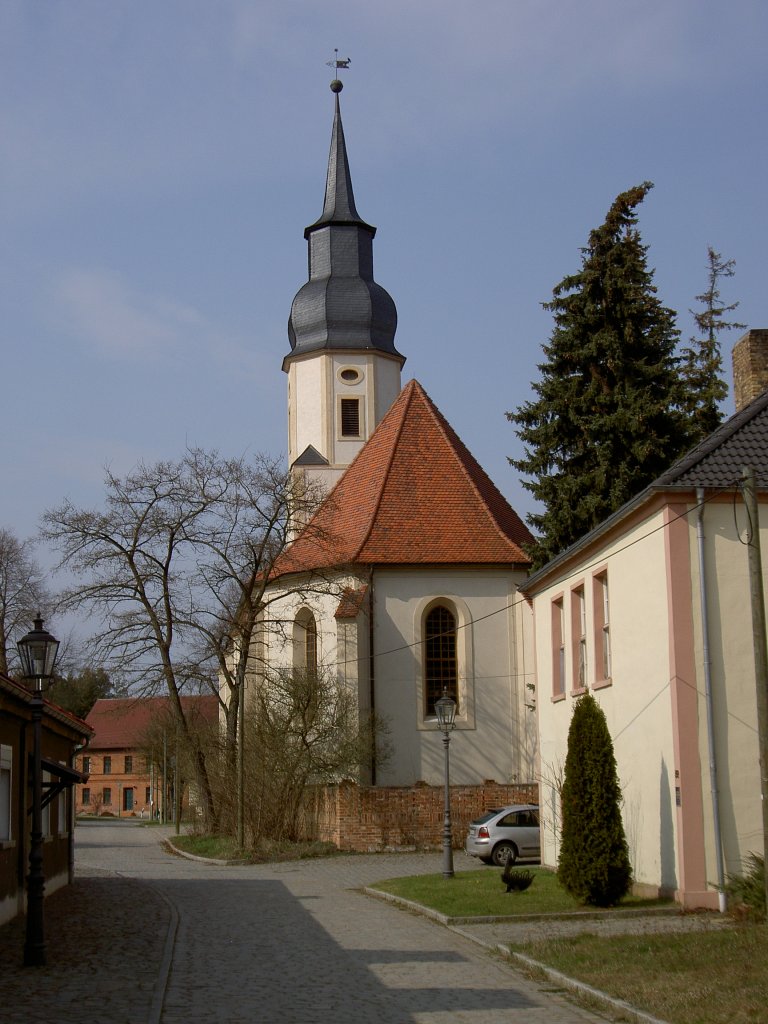 Reinharz, Barockkirche, erbaut 1703 durch Ritter Heinrich von Lser, Kreis 
Wittenberg (18.03.2012)