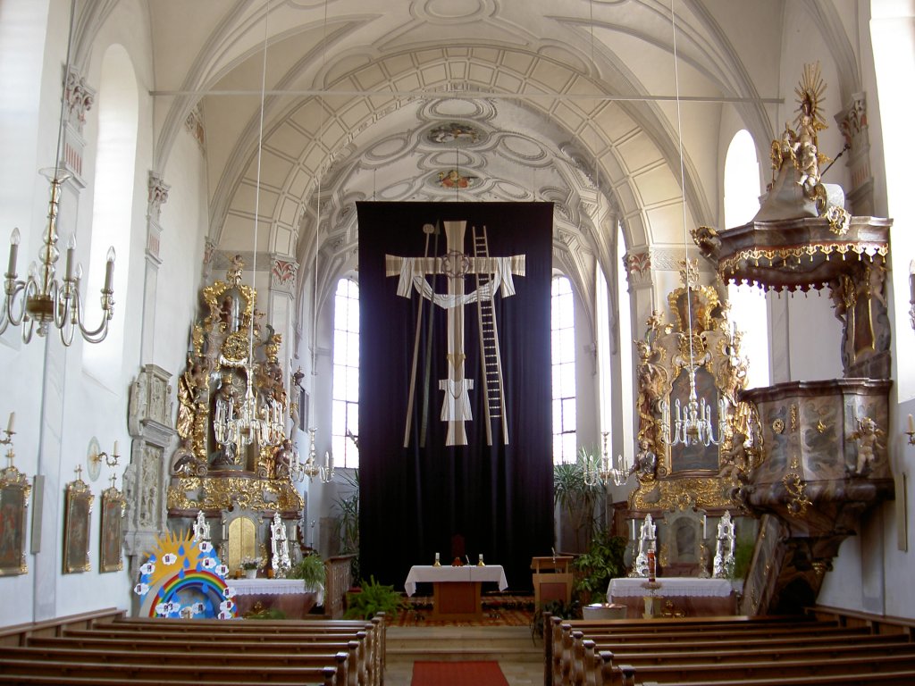 Rettenbach, barocke Altre der St. Ulrich Kirche (26.03.2012)