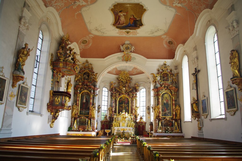 Rettenberg, St. Stephan Kirche, Innenausstattung von Franz Anton Wei und Shne, 
Kreis Oberallgu (04.10.2011)