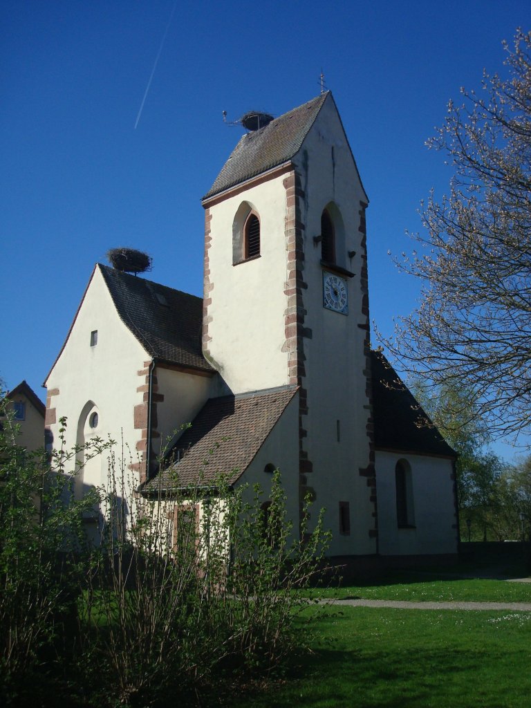 Reute im LK Emmendingen, die Dorfkirche aus dem 14.Jahrhundert, April 2011