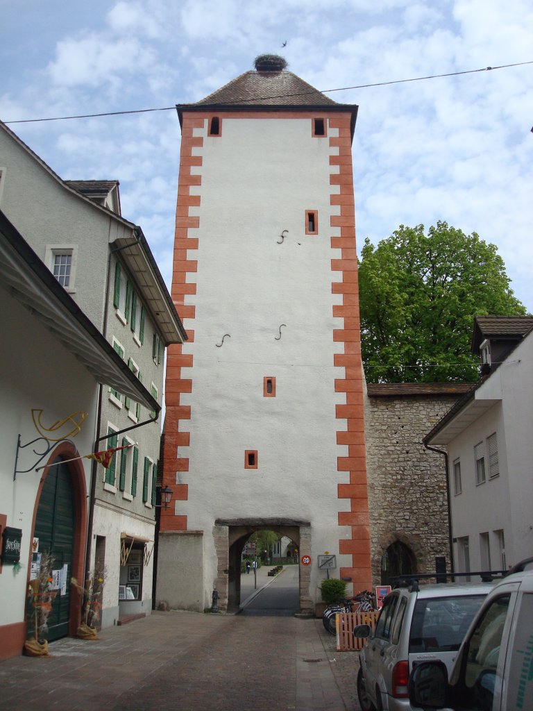 Rheinfelden im Kanton Aargau,
der Kupferturm, Ansicht stadtauswrts,
Teil der Stadtbefestigung aus dem 13.Jahrhundert,
April 2010