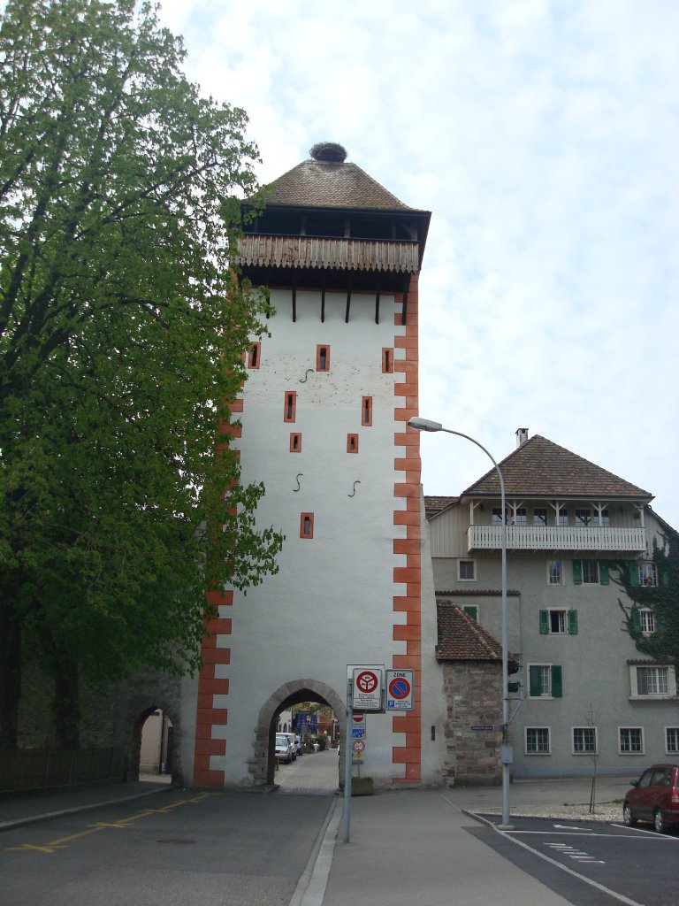 Rheinfelden im Kanton Aargau,
der Kupferturm, Ansicht stadteinwrts,
Teil der Stadtbefestigung aus dem 13.Jahrhundert,
April 2010