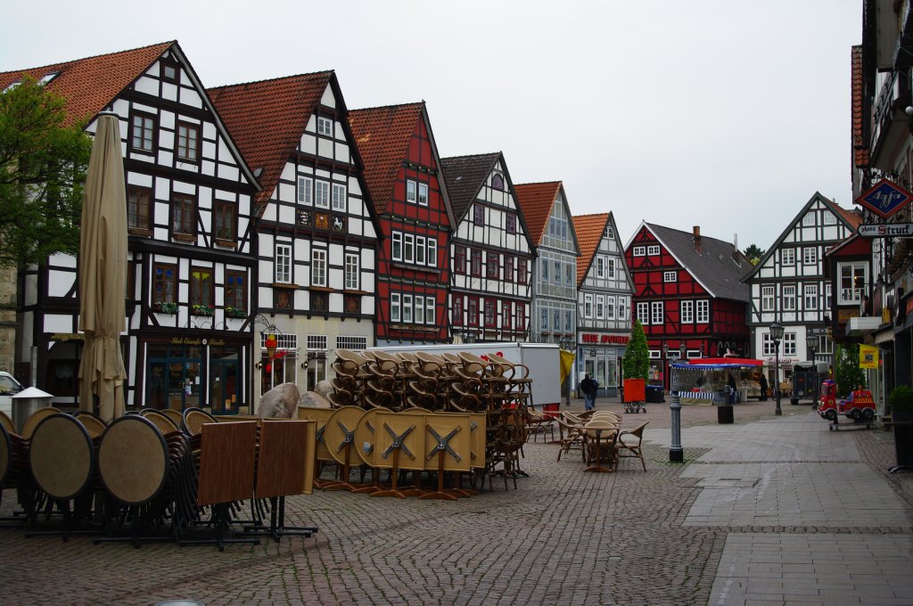 Rinteln, Fachwerkhuser am Marktplatz, Kreis Schaumburg (11.05.2010)