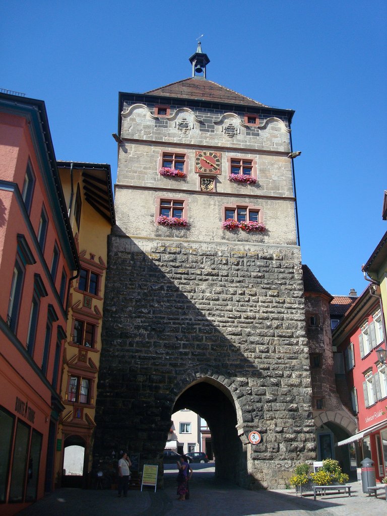 Rottweil, die lteste Stadt in Baden-Wrttemberg,
das  Schwarze Tor , geht zurck auf 1230 als Teil der staufischen Stadtbefestigung,
Aug.2010
