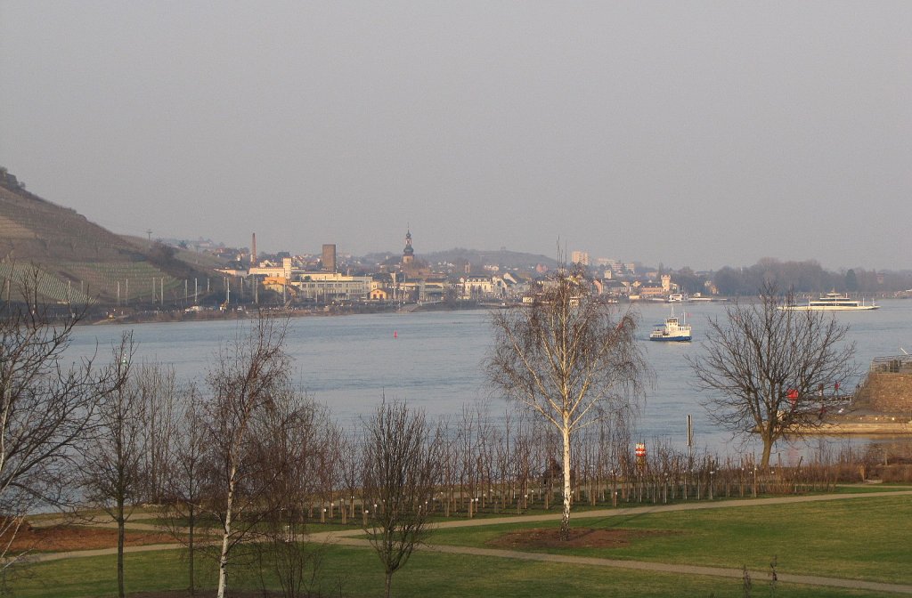 Rdesheim am Rhein, von Bingen aus fotografiert; 23.03.2010
