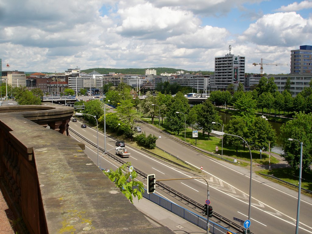 Saarbrcken, Blick vom Schlo auf die Stadt, Mai 2005