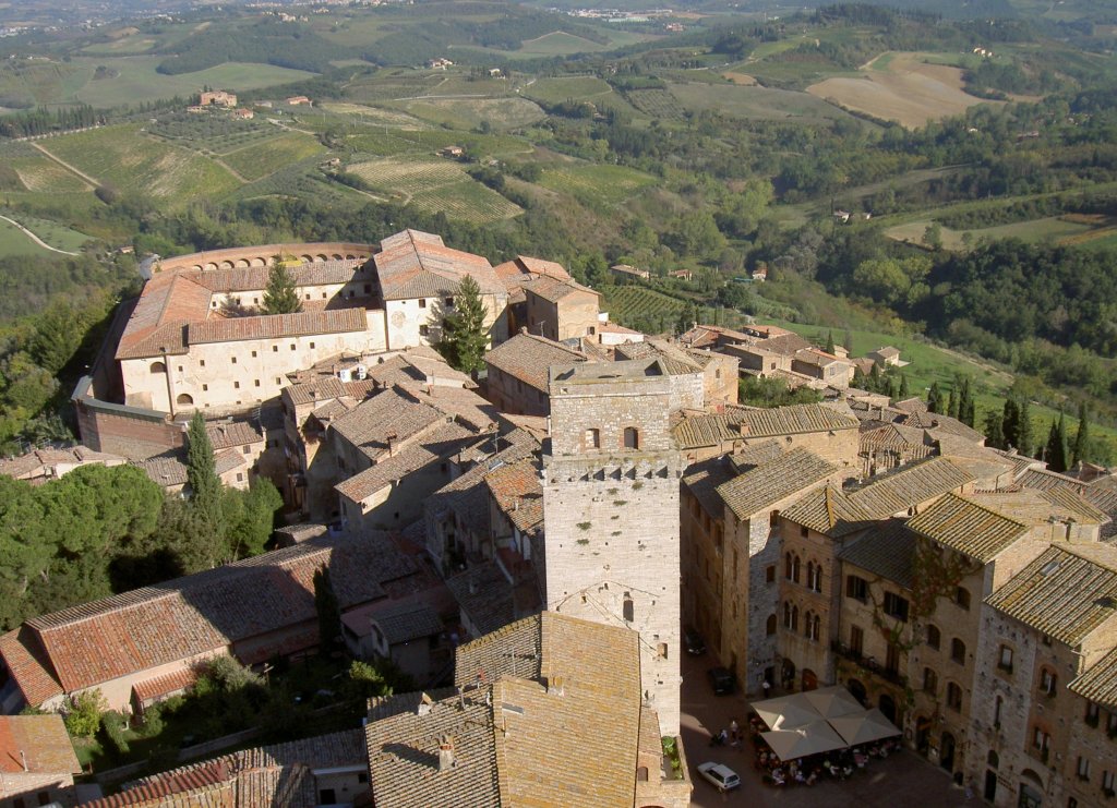 San Gimignano, Ausblick aus das Castello (11.10.2006)