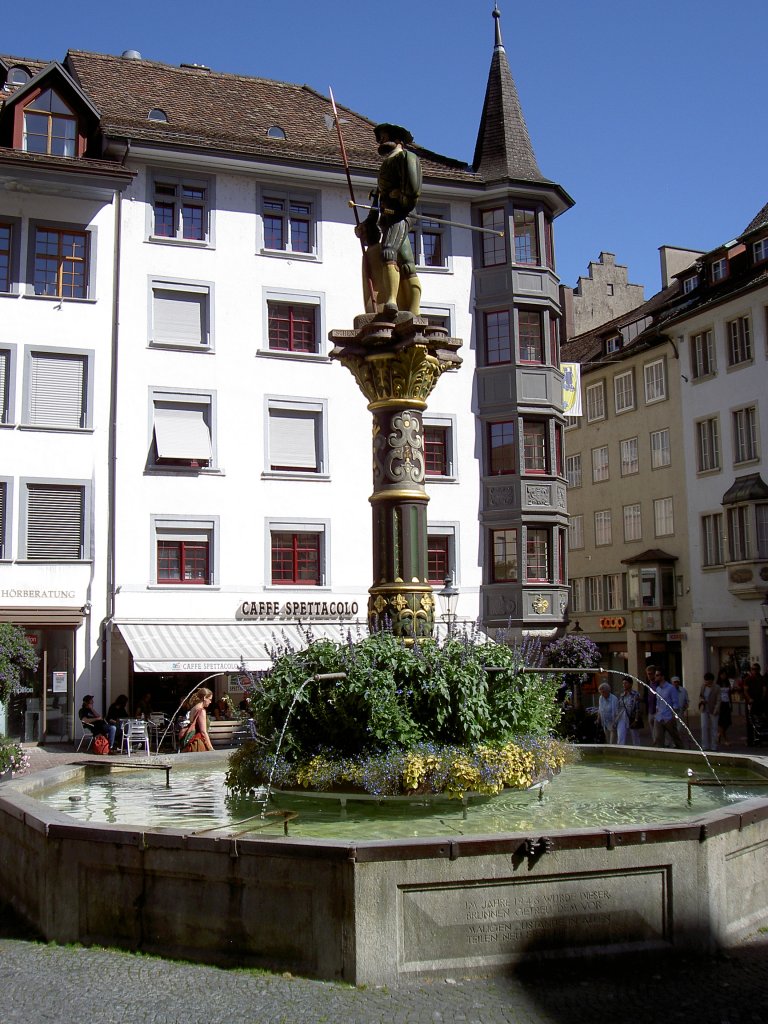 Schaffhausen, Metzgerbrunnen am Fronwagplatz (28.08.2011)