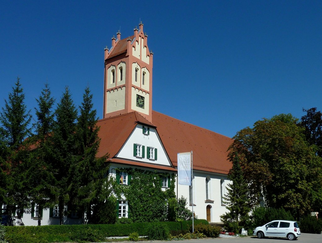 Schemmerhofen in Oberschwaben, die Wallfahrtskirche zur schmerzhaften Mutter Gottes von 1736 steht im Ortsteil Aufhofen, Aug.2012