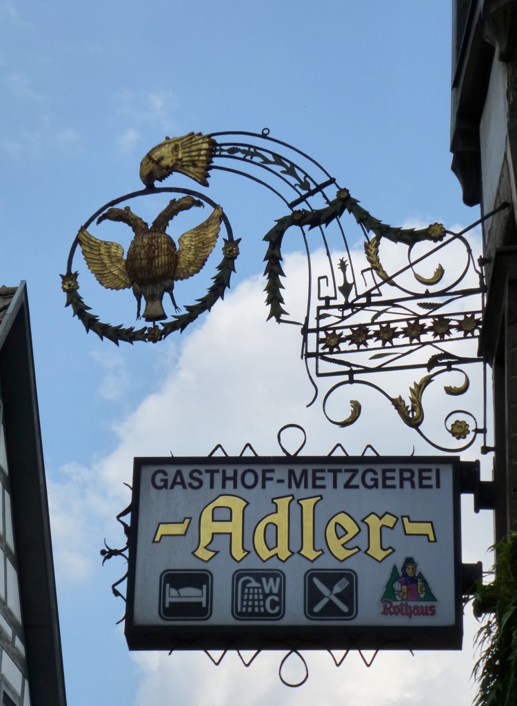 Schiltach im Schwarzwald, Gasthof und Metzgerei  Adler , Juli 2013