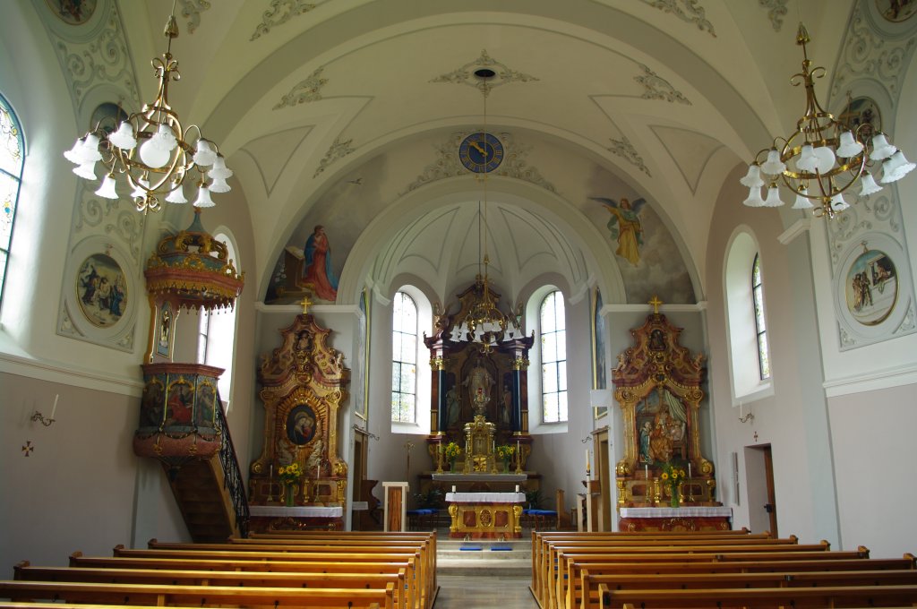 Schlatt, neubarocke Altre und Kanzel der St. Joseph Kirche (21.08.2011)