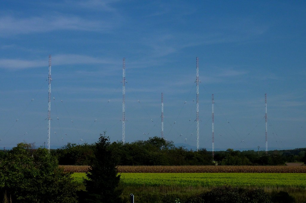 Schlettstadt(Selestat) im Elsa, die Sendeanlage des franzsischen Rundfunks strahlt hier ihre Mittelwellenprogramme aus, Sept.2011
