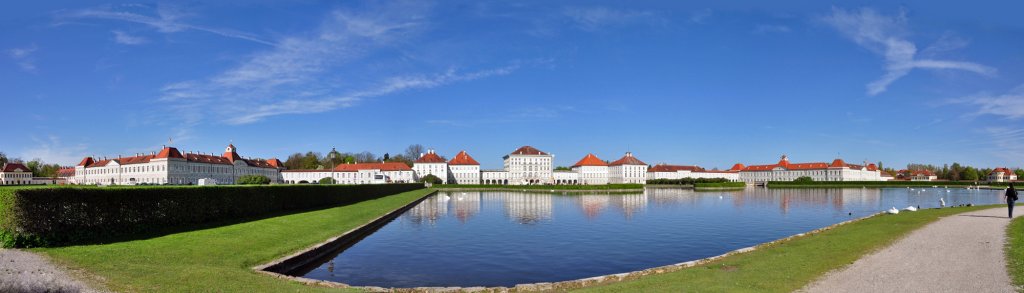 Schlo Nymphenburg in Mnchen. Panoramaaufnahme. 28.04.2012