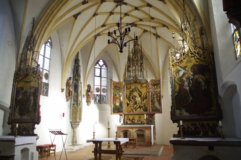 Schlosskapelle Blutenburg, Altre von Jan Polacks (1491), Sakramentshaus von 1489, 
Mnchen, Stadtteil Obermenzing (20.11.2011)