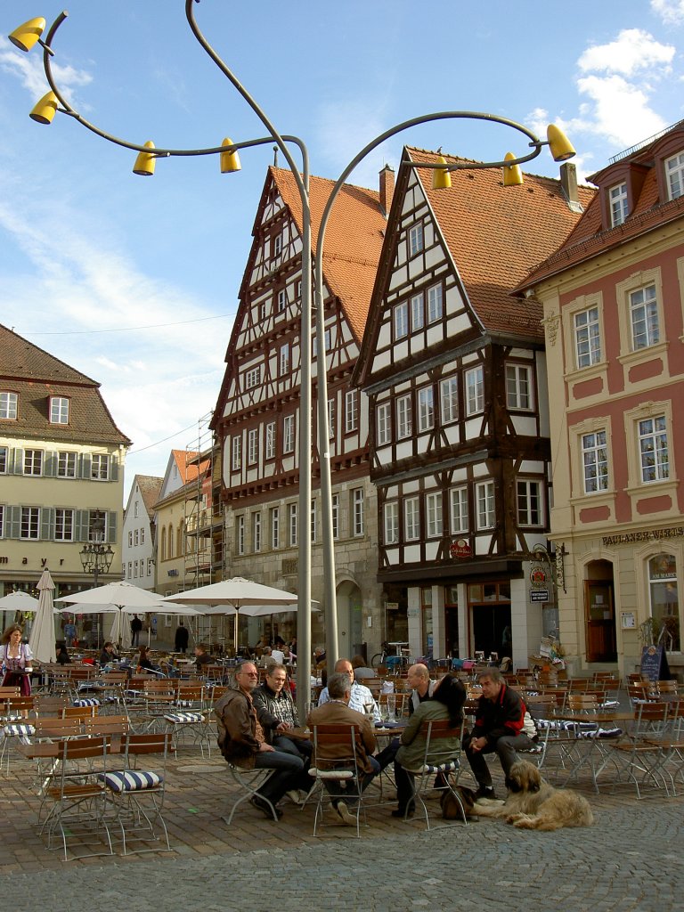 Schwbisch Gmnd, Fachwerkhuser am Marktplatz, Ostalbkreis (26.04.2012)