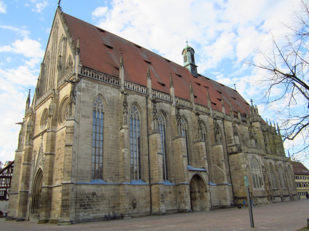 Schwbisch Gmnd, gotisches Hl. Kreuz Mnster, erbaut ab 1330 durch Baumeister Parler, Ostalbkreis (26.04.2012)