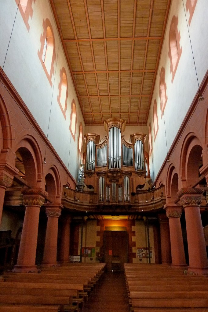 Schwarzach, die prchtige Orgel in der Klosterbasilika in barockem Gehuse, Sept.2011