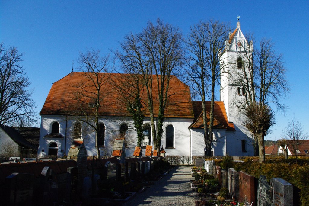 Senden, Kath. Pfarrkirche St. Jodok, erbaut 1433, umgebaut 1910, 
Landkreis Neu-Ulm (07.03.2011)