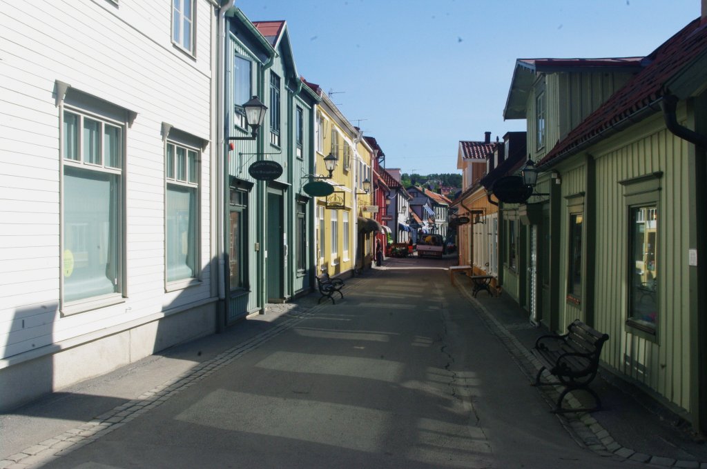 Sigtuna, Holzhuser in der Stora Gatan Strae (09.07.2013)