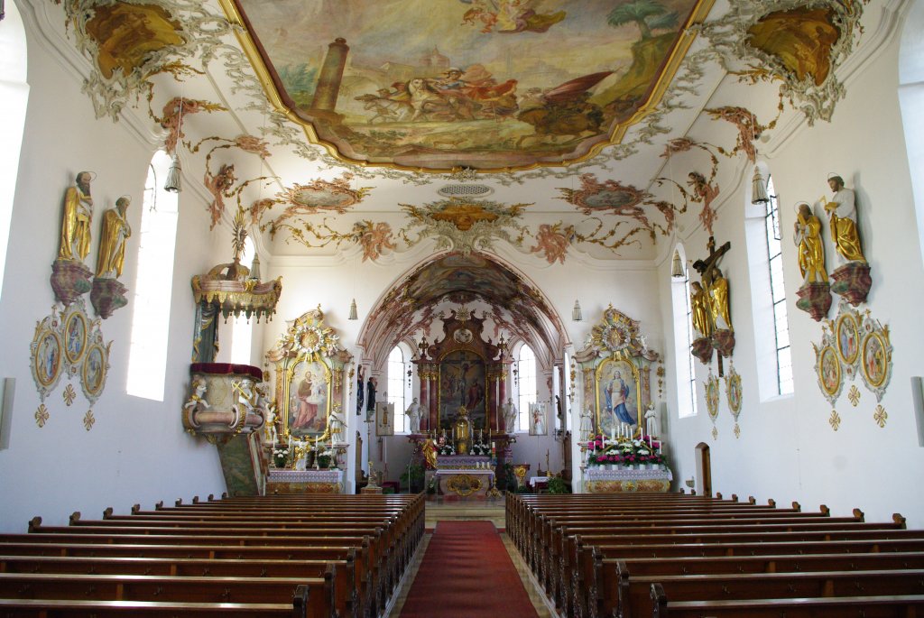 Sontheim, St. Martin Kirche mit sptbarocker Ausstattung, Kreis 
Unterallgu (05.05.2011)