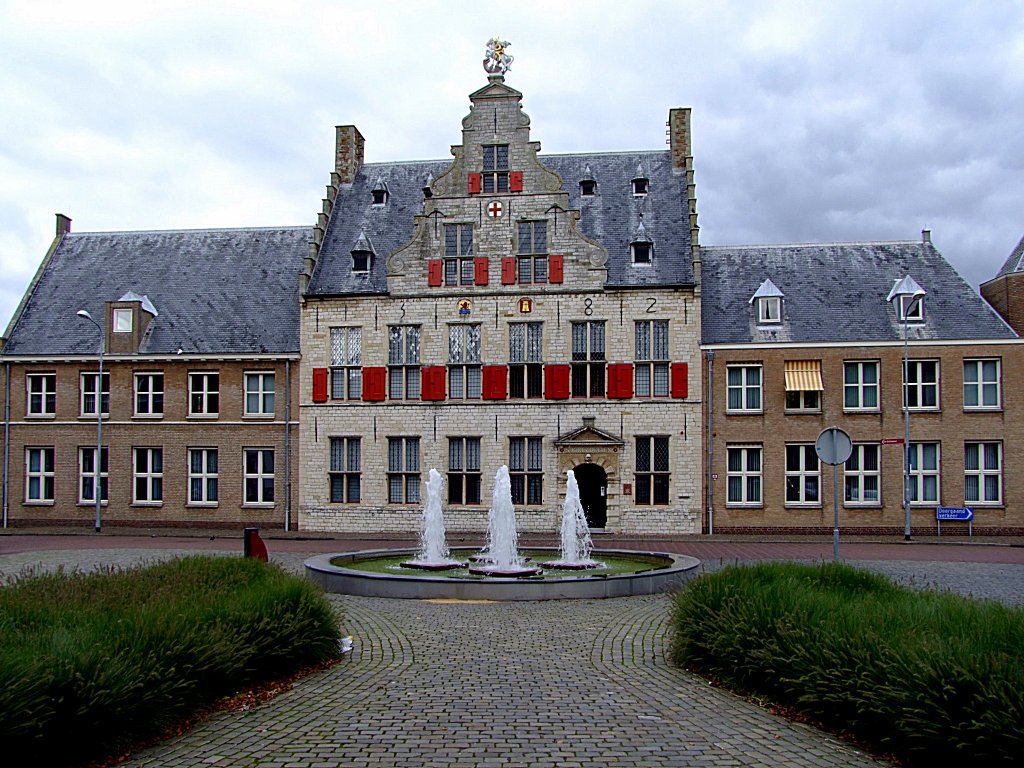 St Jorisdoelen,historischer Schtzenhof, in Middelburg ist mit der Jahreszahl 1582 versehen; 110829