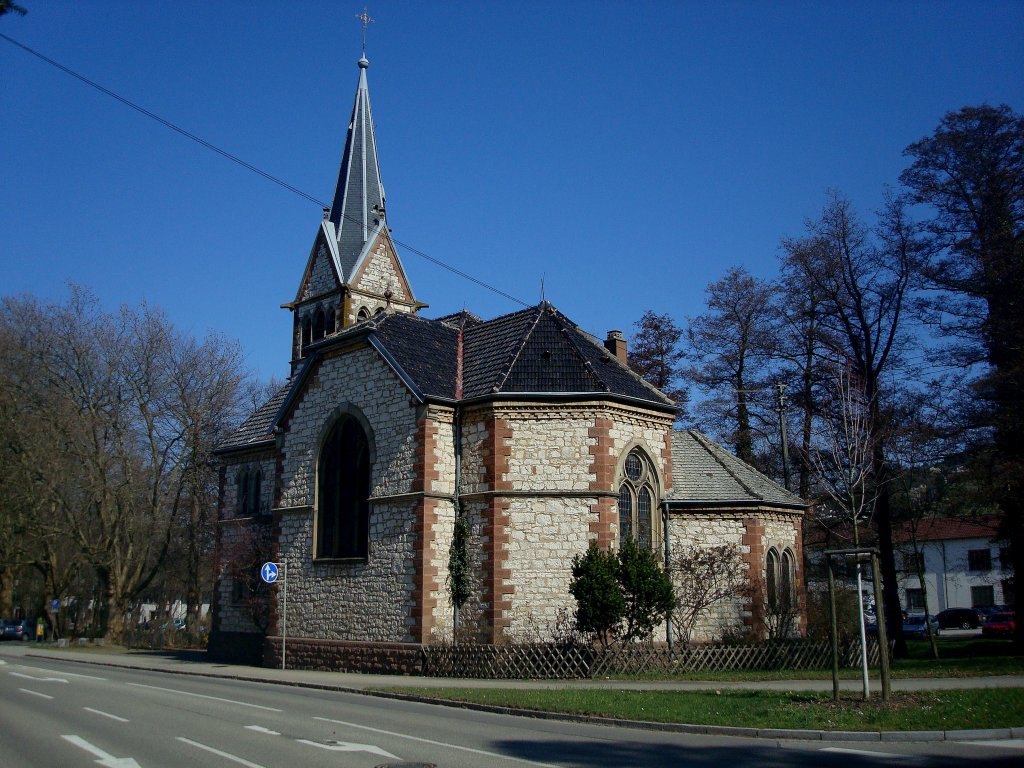 Staufen im Breisgau, die evang.Kirche, Mrz 2011