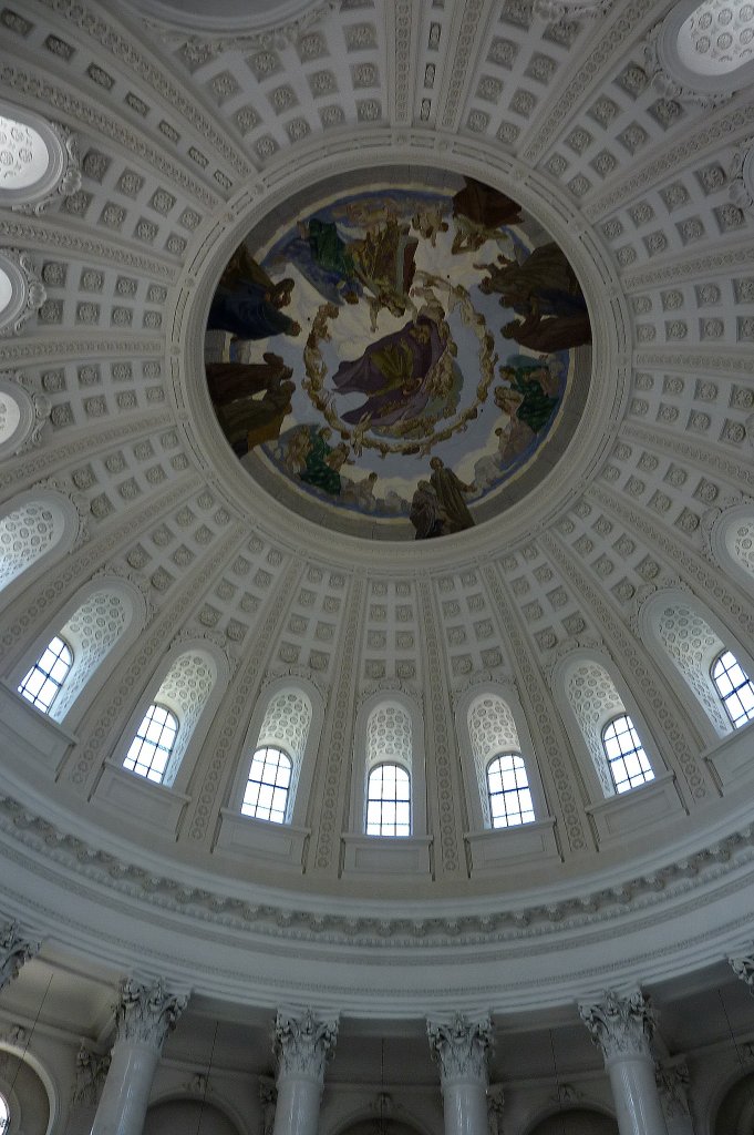 St.Blasien, Blick in die großartige Kuppel des Domes mit dem Deckengemälde, Aug.2011