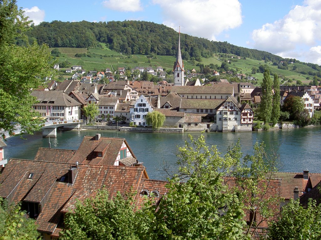 Stein a. Rhein, Altstadt mit St. Georgen Kirche (28.08.2011)