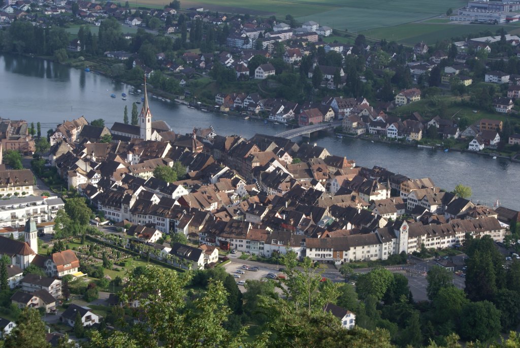 Stein am Rhein. Sicht von der Burg auf die Stadt.