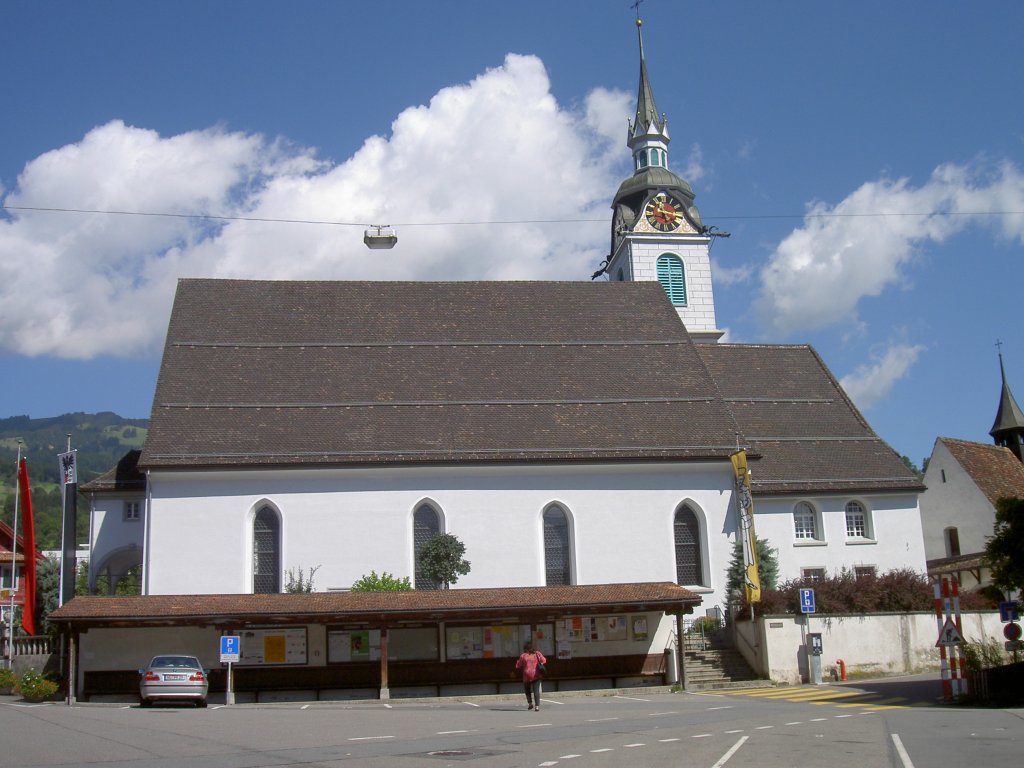 Steinen, gotische Kath. Pfarrkirche St. Jakob, barocke Umgestaltung 
von 1660 bis 1670, Kanton Schwyz (09.08.2010)