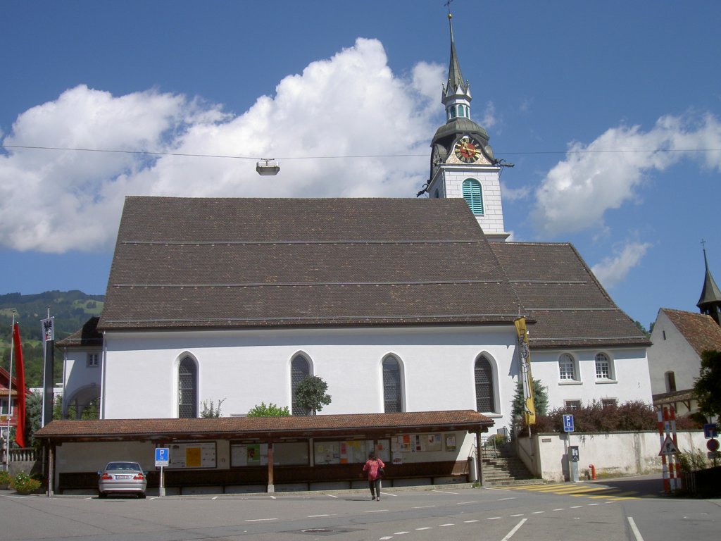 Steinen, gotische Kath. Pfarrkirche St. Jakob, barocke Umgestaltung 
von 1660 bis 1670, Kanton Schwyz (09.08.2010)