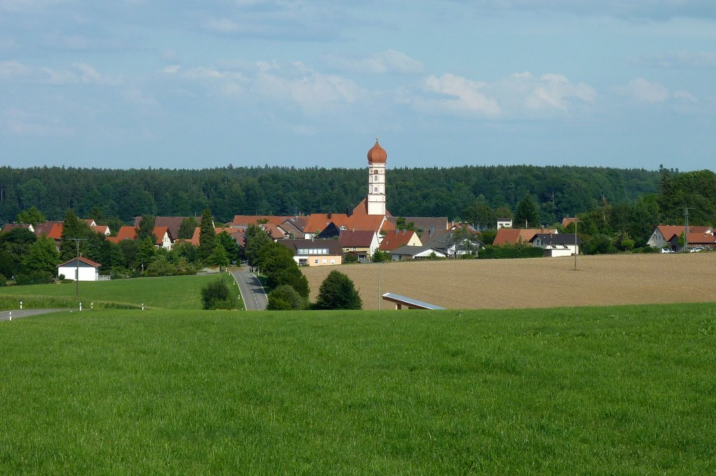 Steinhausen an der Rottum, Blick auf den Ort, Aug.2012