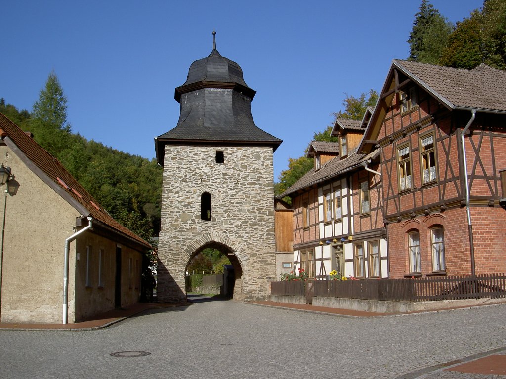 Stolberg/Harz, Rittertor am Ende der Rittergasse, erbaut im 13. Jahrhundert (30.09.2012)