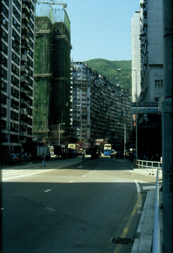 Strassenszene in Hong Kong im November 1988