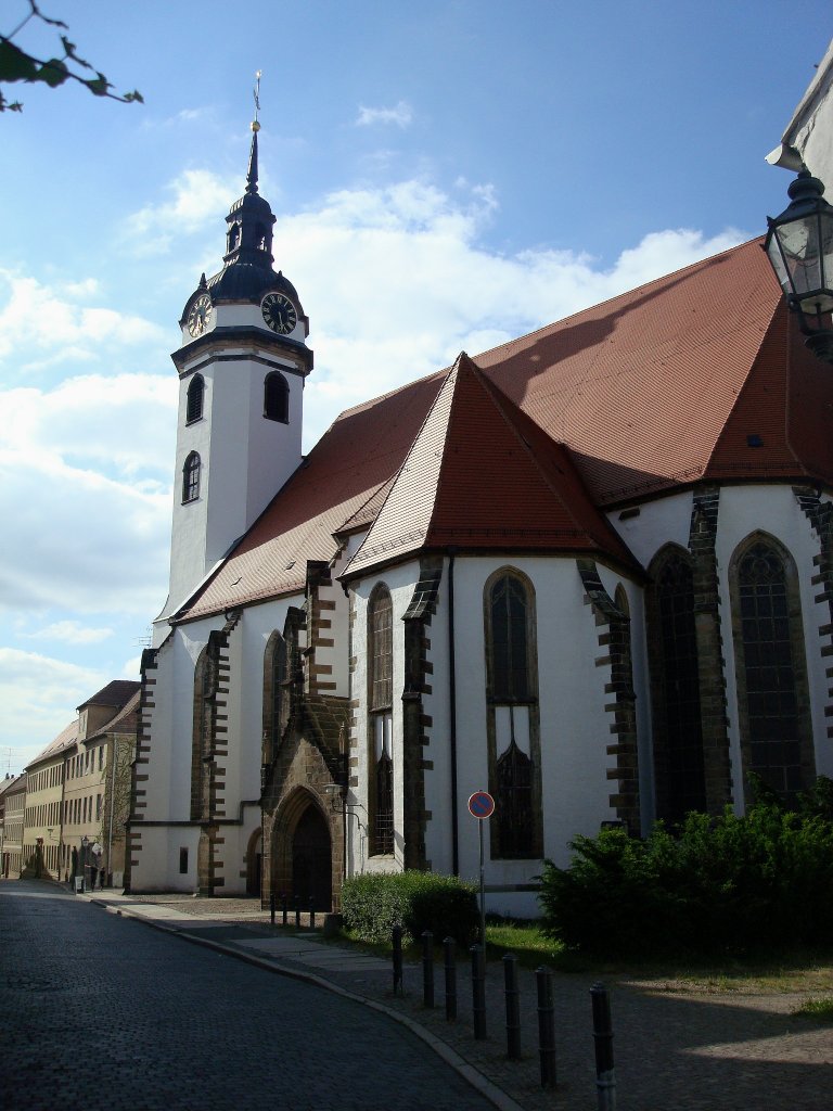 Torgau an der Elbe,
Stadtkirche St.Marien, eine gotische Hallenkirche aus dem 14.Jahrhundert,
hier befindet sich das Grab von Katherina von Bora, die Frau Martin Luthers,
Juni 2010
